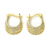 Brass with Cubic Zirconia Hoop Earrings EJEW-K267-05G-1