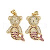 Brass Micro Pave Cubic Zirconia Pendants KK-S526-34G-1