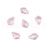 Pointed Back Electroplate Faceted Glass Pendants EGLA-N006-050A-4