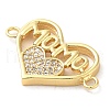 Brass Micro Pave Clear Cubic Zirconia Mama Connector Charms FIND-Z041-12A-2