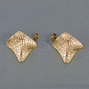Irregular Fold Charm Brass Stud Earrings YL8833-2