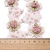 Polyester 3D Flower Lace Trim with Imitaiton Pearl OCOR-XCP0002-69-3
