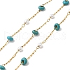 Handmade 304 Stainless Steel & Synthetic Turquoise Beaded Chains CHS-L031-05G-1