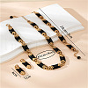Rectangle Alloy Acrylic Chain Necklaces & Bracelets & Stud Earrings Sets FS-WGA157C-01-3