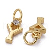 Brass Micro Pave Clear Cubic Zirconia Pendants ZIRC-Z011-35Y-2