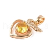 Brass Micro Pave Cubic Zirconia Pendants KK-E795-27KCG-04-2