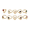 304 Stainless Steel Adjustable Open Cuff Rings RJEW-A071-12G-4