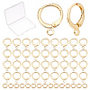 CREATCABIN 10 Pairs Brass Horizontal Loops Huggie Hoop Earring Findings KK-CN0001-83-1