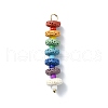 2Pcs Chakra Natural Lava Rock Dyed Pendants PALLOY-JF02528-01S-1