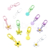 Spray Painted Alloy Pendant Decorations HJEW-YW00024-01-2