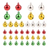 Christmas Theme PVD Vacuum Plating Brass Bell Charms KKB-LS0001-01-2
