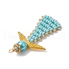 10Pcs Glass Seed Beads Pendants PALLOY-MZ00387-5