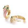 Bling Cubic Zirconia Snake Hoop Earrings EJEW-C009-01G-2