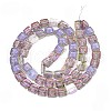 Electroplate Transparent Glass Beads Strands EGLA-N017-03F-2