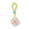 Baking Painted Imitation Jade Glass Woven Clover Pendant Decorations HJEW-JM03148-02-2