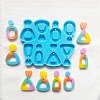 Trapezoid & Triangle & Flat Round Shape DIY Pendant Silicone Molds DIY-M048-04-1