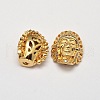 Indian Brass Micro Pave AAA Cubic Zirconia Beads ZIRC-L050-25G-NR-1