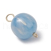 5Pcs 5 Colors Resin Imitation Cat Eye Round Connector Charms PALLOY-JF03501-01-4