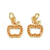 Brass Micro Pave Cubic Zirconia Charms KK-C093-29B-G-1