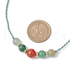 Adjustable Natural Green Aventurine & Dyed Banded Agate Round Braided Beaded Necklaces NJEW-JN05318-3