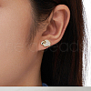 925 Sterling Silver Micro Pave Clear Cubic Zirconia Stud Earrings STER-P065-03G-3