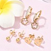 304 Stainless Steel Rhinestone Flower & Round Earring Sets EJEW-Z098-12G-2