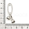 Rack Plating Brass Micro Pave Clear Cubic Zirconia Fold Over Clasps KK-V008-24P-3