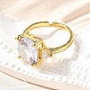 Brass Micro Pave Cubic Zirconia Finger Rings for Women RJEW-F181-11G-01-1