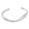 Non-Tarnish 304 Stainless Steel Open Cuff Bangles for Women BJEW-G711-02P-1