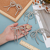 HOBBIESAY 4Pcs Bowknot Plastic Imitation Pearl Beads Shoe Charms AJEW-HY0001-92-3