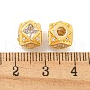 Brass Micro Pave Clear Cubic Zirconia Beads KK-B096-21G-3