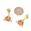 MIYUKI Delica Beads & 304 Stainless Steel Dangle Stud Earrings EJEW-MZ00418-01-3
