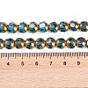 Electroplate Glass Beads Strands X-EGLA-Q128-04A-FP04-4