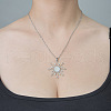 201 Stainless Steel Hollow Sun Pendant Necklace NJEW-OY002-23-2