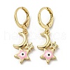 Real 18K Gold Plated Brass Dangle Leverback Earrings EJEW-A033-18G-02-1