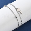 304 Stainless Steel Key Charm Chain Bracelets BJEW-M097-01B-P-3