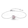 925 Sterling Silver Pink Cubic Zirconia Link Bracelets AV6234-4-1