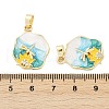 Brass Micro Pave Clear Cubic Zirconia Pendants KK-L235-05D-G-3