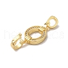 Rack Plating Brass Micro Pave Clear Cubic Zirconia Fold Over Clasps KK-A222-09G-2