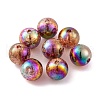 UV Plating Rainbow Iridescent Acrylic Crackl Beads PACR-C009-02I-1