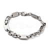 304 Stainless Steel Oval Link Chain Bracelets for Women Men BJEW-A033-04P-4