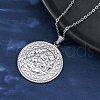 Flat Round with Trinity Knot 304 Stainless Steel Pendant Necklaces NJEW-H059-03P-2