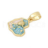 Brass Enamel Pendants KK-U068-01G-02-2