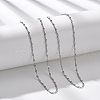 2MM 304 Stainless Steel Textured Dapped Chain Necklaces NJEW-T016-14P-1