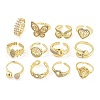 Rack Plating Brass Micro Pave Cubic Zirconia Finger Ring RJEW-C080-01C-G-1