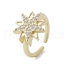 Brass with Micro Pave Cubic Zirconia  Adjustable Rings RJEW-K257-68G-1