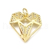 Brass Micro Pave Cubic Zirconia Pendants KK-Z100-20G-02-1