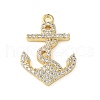 Brass Micro Pave Cubic Zirconia Pendants KK-C086-13G-02-1