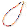 Elegant Imitation Pearl & Rondelle Natural Mixed Stone Beaded Necklaces FG9664-4-1