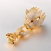 Fashionable Brass Micro Pave Cubic Zirconia Fold Over Clasps ZIRC-M047-G-RS-1